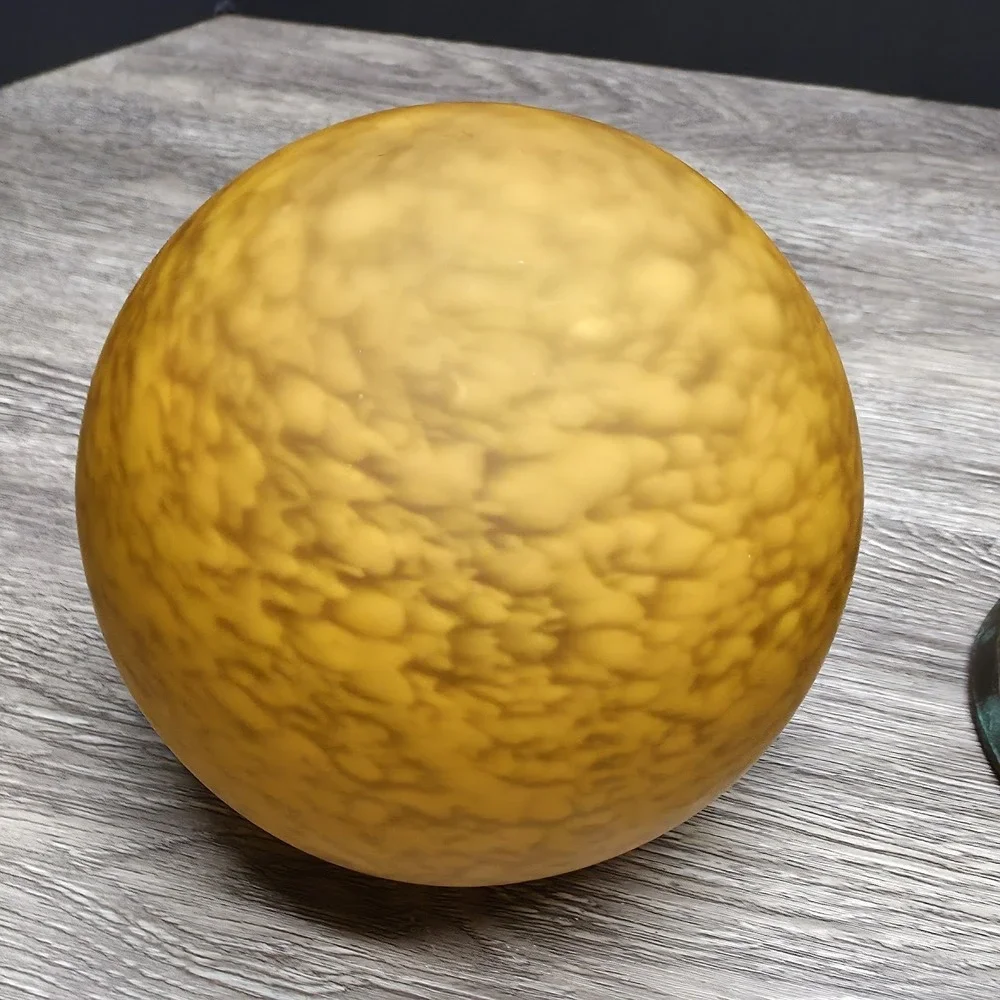 Vintage Orange Sphere Table/Desk Lamp With Brass Stand - Amazingly Beautiful